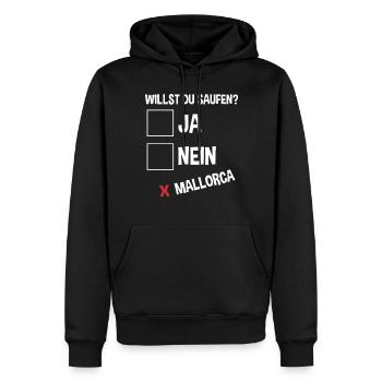 Party Urlaub Mallorca - Männer Premium Bio Hoodie - Schwarz - Vorne - Nico (187cm)