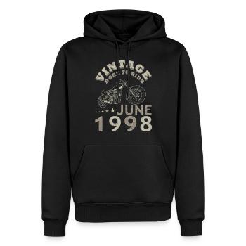 Biker Motorrad Juni 1998 25 Jahre Spruch - Sweat à capuche Premium bio Homme - noir - Devant - Nico (187cm)