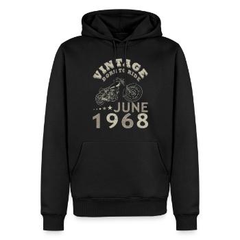 Biker Motorrad Juni 1978 45 Jahre Spruch - Sweat à capuche Premium bio Homme - noir - Devant - Nico (187cm)