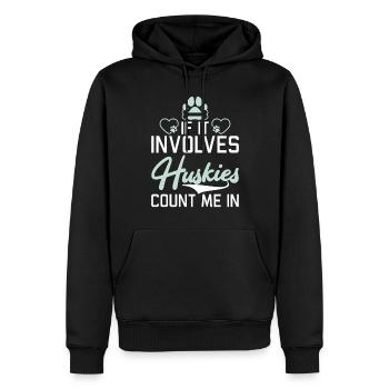 Cadeaux de chien Husky - Sweat à capuche Premium bio Homme - noir - Devant - Nico (187cm)