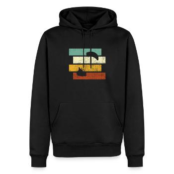 Kite Surfing Retro - Männer Premium Bio Hoodie - Schwarz - Vorne - Nico (187cm)