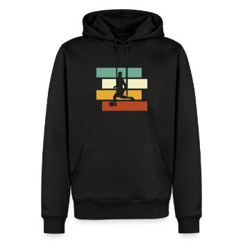 Football Rétro - Sweat à capuche Premium bio Homme - noir - Devant - Nico (187cm)