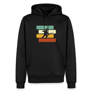 Fechten Retro - Männer Premium Bio Hoodie - Schwarz - Vorne - Nico (187cm)
