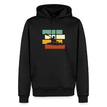 Canoe Retro - Men’s Premium Organic Hoodie - black - Front - Nico (187cm)