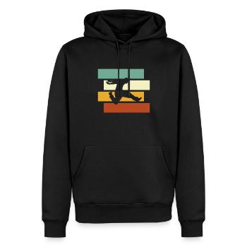 Parkour Retro - Männer Premium Bio Hoodie - Schwarz - Vorne - Nico (187cm)