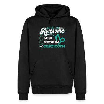 Capricorn Level Of Awesome Capricorn - Men’s Premium Organic Hoodie - black - Front - Nico (187cm)