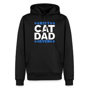 Meilleur père de chat de tous les temps - Amoureux des chats et propriétaire de chat Happy Fa - Sweat à capuche Premium bio Homme - noir - Devant - Nico (187cm)