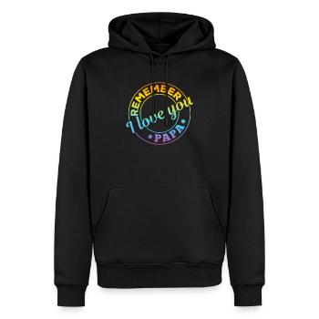 Remember I Love You Papa - Fathers Day Happy Fathe - Men’s Premium Organic Hoodie - black - Front - Nico (187cm)
