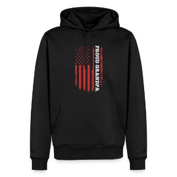 Fathers Day Ideas USA Flag Grand-père - Fier grand-père - Sweat à capuche Premium bio Homme - noir - Devant - Nico (187cm)