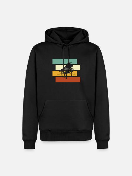 Piano Rétro - Sweat à capuche Premium bio Homme - noir