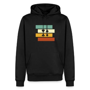 Poker Rétro - Sweat à capuche Premium bio Homme - noir - Devant - Nico (187cm)