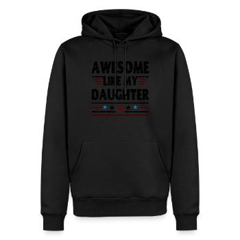 Genial wie meine Tochter - Männer Premium Bio Hoodie - Schwarz - Vorne - Nico (187cm)