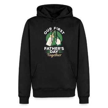 Happy Father's Day - Our First Father's Day Togeth - Männer Premium Bio Hoodie - Schwarz - Vorne - Nico (187cm)