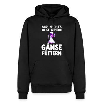 Gans Gänse - Männer Premium Bio Hoodie - Schwarz - Vorne - Nico (187cm)
