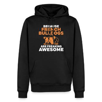 Cadeaux de bouledogue français - Sweat à capuche Premium bio Homme - noir - Devant - Nico (187cm)