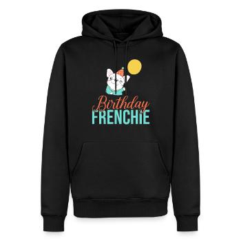 Cadeaux de bouledogue français - Sweat à capuche Premium bio Homme - noir - Devant - Nico (187cm)