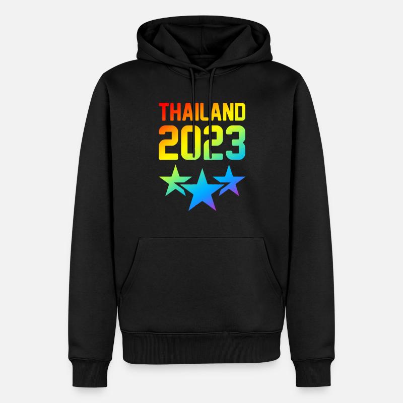 Thailand 2023 - Männer Premium Bio Hoodie - Schwarz