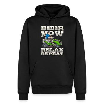 Lawn mowing, lawn mowers, gardeners, gardening - Men’s Premium Organic Hoodie - black - Front - Nico (187cm)