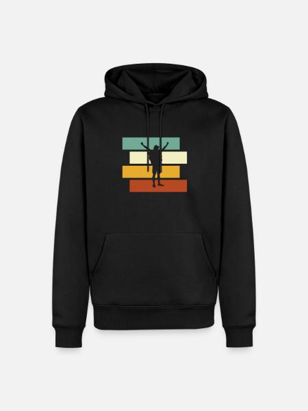 Wandern Retro - Männer Premium Bio Hoodie - Schwarz
