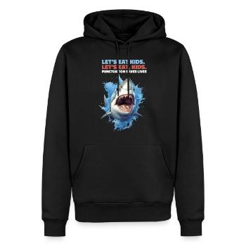 Permet de manger des enfants Grammaire Virgule Réglage Cadeau de requin - Sweat à capuche Premium bio Homme - noir - Devant - Nico (187cm)