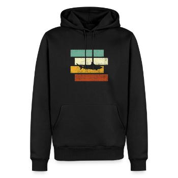 Hai Retro - Männer Premium Bio Hoodie - Schwarz - Vorne - Nico (187cm)