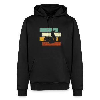 Écureuil Rétro - Sweat à capuche Premium bio Homme - noir - Devant - Nico (187cm)