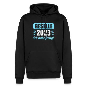 Geselle Gesellenprüfung bestanden Gesellen - Männer Premium Bio Hoodie - Schwarz - Vorne - Nico (187cm)