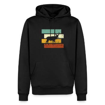 Hirsch Rétro - Sweat à capuche Premium bio Homme - noir - Devant - Nico (187cm)