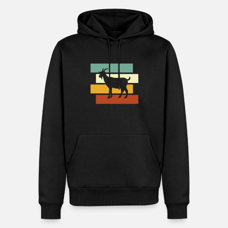Ziege Retro - Männer Premium Bio Hoodie - Schwarz