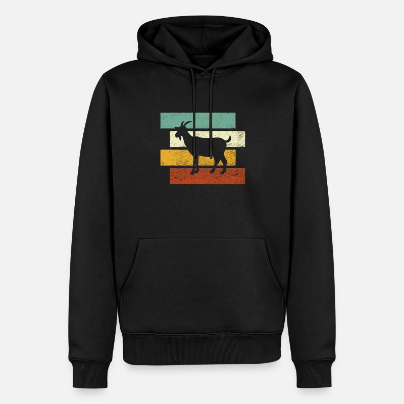 Ziege Retro - Männer Premium Bio Hoodie - Schwarz
