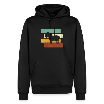Schaf retro - Männer Premium Bio Hoodie - Schwarz - Vorne - Nico (187cm)