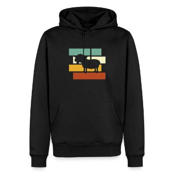 Schaf retro - Männer Premium Bio Hoodie - Schwarz - Vorne - Nico (187cm)