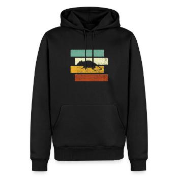 Maus Retro - Männer Premium Bio Hoodie - Schwarz - Vorne - Nico (187cm)