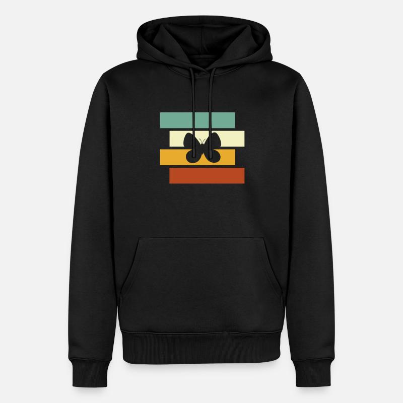 Papillon Rétro - Sweat à capuche Premium bio Homme - noir