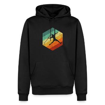 Lancer de javelot vintage - Sweat à capuche Premium bio Homme - noir - Devant - Nico (187cm)