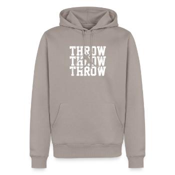 Javelin throwing - Men’s Premium Organic Hoodie - taupe - Front - Nico (187cm)
