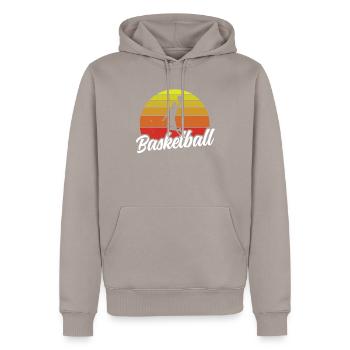 Entraîneur des joueurs de basket-ball de l’équipe de basket-ball - Sweat à capuche Premium bio Homme - taupe - Devant - Nico (187cm)