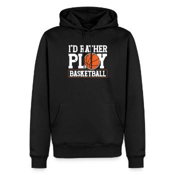Je préfère jouer en équipe de basketteur - Sweat à capuche Premium bio Homme - noir - Devant - Nico (187cm)