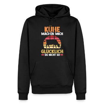 Kuh Landwirt Bauernhof Kühe - Männer Premium Bio Hoodie - Schwarz - Vorne - Nico (187cm)