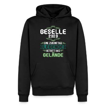 Geselle Gesellenprüfung bestanden Gesellen - Männer Premium Bio Hoodie - Schwarz - Vorne - Nico (187cm)