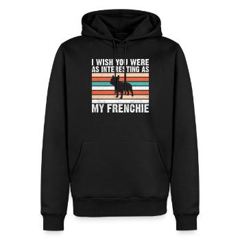 Cadeaux de bouledogue français - Sweat à capuche Premium bio Homme - noir - Devant - Nico (187cm)