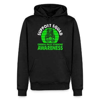 Support Squad Cerebral palsy syndrome - Men’s Premium Organic Hoodie - black - Front - Nico (187cm)