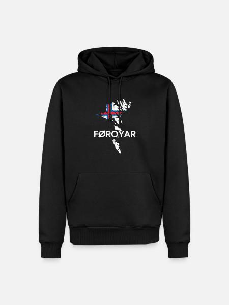 Îles Féroé, Flag Îles Féroé - Sweat à capuche Premium bio Homme - noir