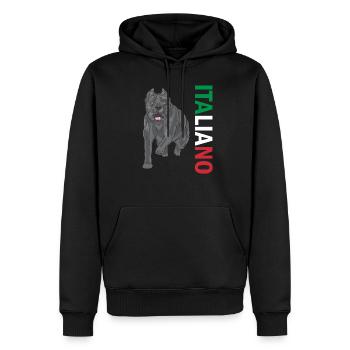 Cane Corso Italiano - Sweat à capuche Premium bio Homme - noir - Devant - Nico (187cm)