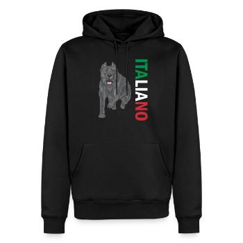 Cane Corso Italiano - Sweat à capuche Premium bio Homme - noir - Devant - Nico (187cm)