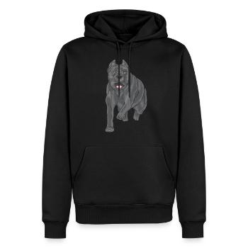 Happy Cane Corso - Sweat à capuche Premium bio Homme - noir - Devant - Nico (187cm)