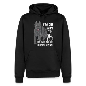 Cane corso - Sweat à capuche Premium bio Homme - noir - Devant - Nico (187cm)