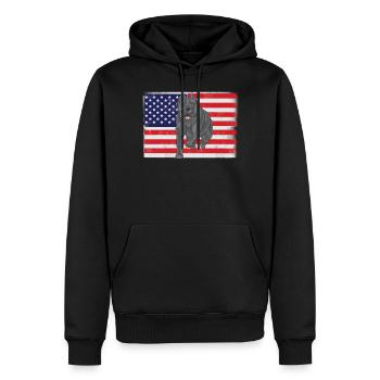 Cane Corso États-Unis - Sweat à capuche Premium bio Homme - noir - Devant - Nico (187cm)