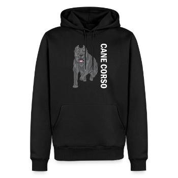 Cane corso - Sweat à capuche Premium bio Homme - noir - Devant - Nico (187cm)