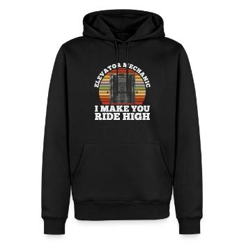 Aufzugsmechaniker-design Für Aufzugsinspektor - Männer Premium Bio Hoodie - Schwarz - Vorne - Nico (187cm)